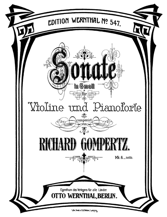 Gompertz Richard 1859 1921 Komposition