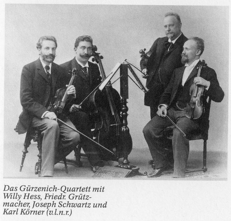 Guerzenich Quartett Foto mit Willy Hess