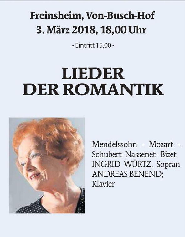 Wuertz Rattunde Ingrid 03.03.1938 Konzertanzeige 2018