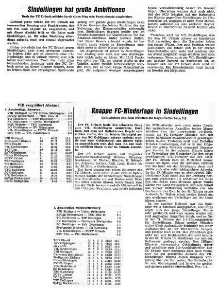 VfL Sindelfingen FCTV Urbach 26.10.1969