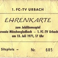 Eintrittskarte Gladbach 1971