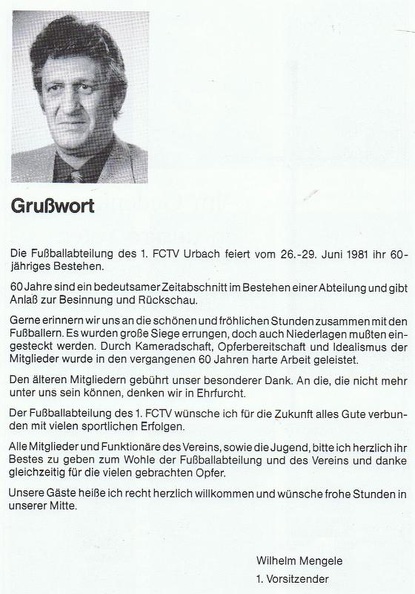 60 Jahre Fussball FCTV 1981 Grusswort von Wilhelm Mengele.jpg