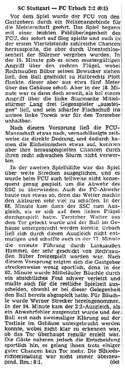 Stuttgarter SC FCTV Urbach Saison 1967-68