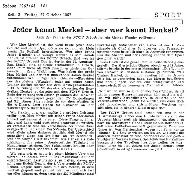 Jeder kennt Merkel aber wer kennt Henkel 27.10.1967