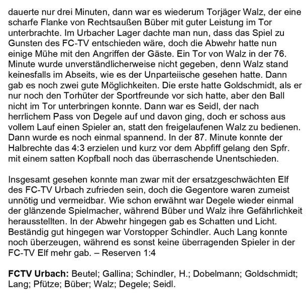 FCTV Urbach Spfr- Stuttgart Saisson 1971 72 am 13.02.1972 Seite 2