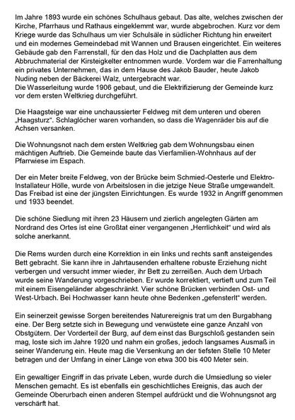 TSV Urbach Festschrift zum 50-jaehrigen Jubllaeum 1949 Landwirtschaftliche und industrielle Entwicklung Oberurbachs Seite 3