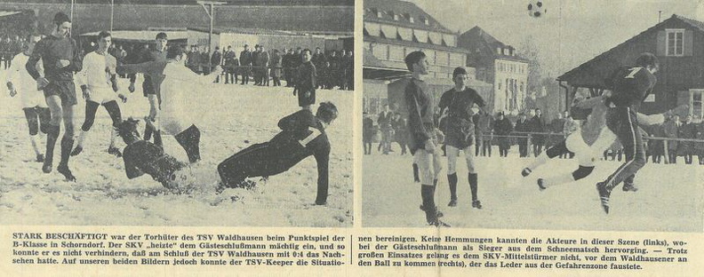 SKV Schorndorf B-Klasse Saison 1968 69 SKV Schorndorf TSV Waldhausen Fotos 23.02.1969