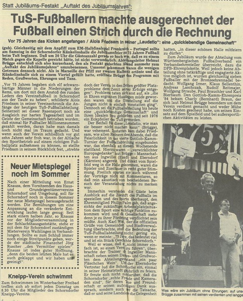 SKV Schorndorf 75 Jahre Fussball Jubilaeumsfeier 23.06.1984