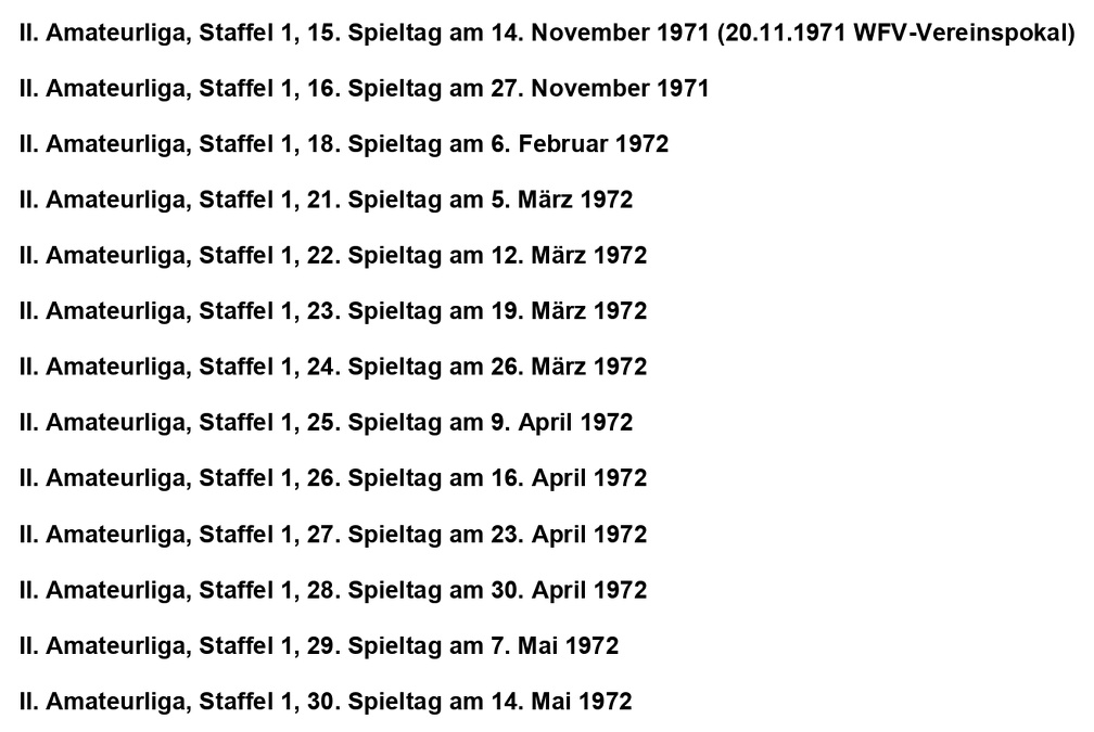 VfL Schorndorf Saison 1971 72 II. Amateurliga Staffel 1 Paarungen an div. Spieltagen Seite 3