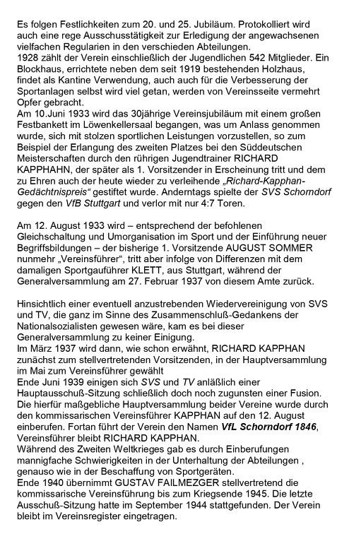 VfL Schorndorf 80jaehriges Jubilaeum 1983 Bericht Fritz Abele Heimatblaetter 1983 Seite 6