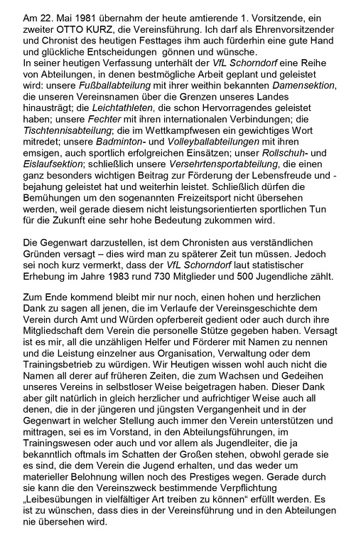 VfL Schorndorf 80jaehriges Jubilaeum 1983 Bericht Fritz Abele Heimatblaetter 1983 Seite 9