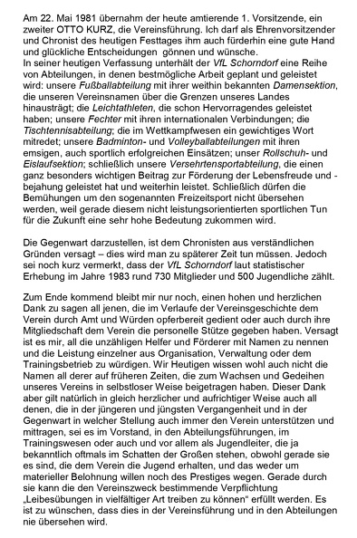 VfL Schorndorf 80jaehriges Jubilaeum 1983 Bericht Fritz Abele Heimatblaetter 1983 Seite 9