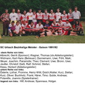 SC Urbach I Saison 1991 1992 Bezirksliga Meister Mannschaftsfoto farbig