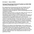 SC Urbach Saison 1991 92 Gastspiel Bundesligist Eintracht Frankfurt 29.05.1992 Spielbericht