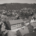 Oberurbach Gasthaus Lamm vom Kirchturm aus Aufnahme 16.06.1957 Josef Uhl