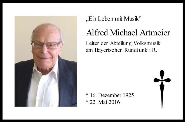 Artmeier Alfred Michael Todesanzeige